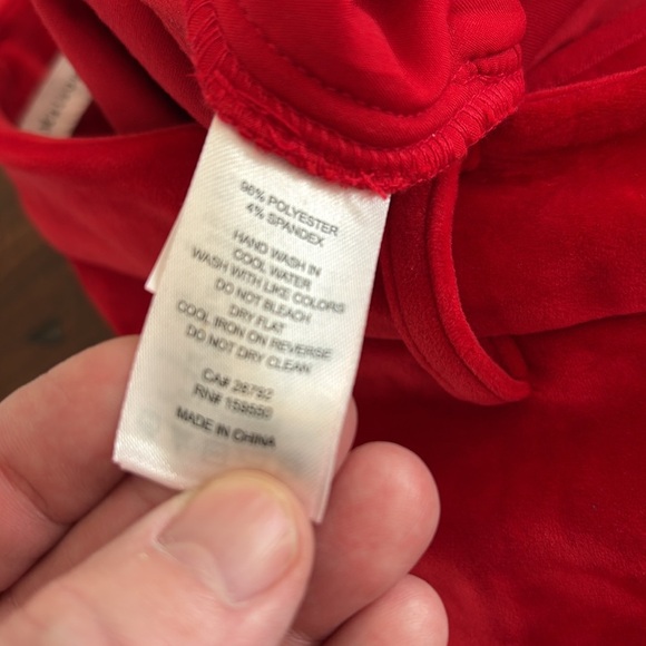 Women's Statement Red Trousers Velvet Pants by Maison d' Amelie Size 8 Holiday - Picture 9 of 10